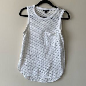 Banana Republic Geo Lace Pocket Sleeveless Tank Top - Ivory‎ - Size XS